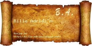 Bille Adrián névjegykártya